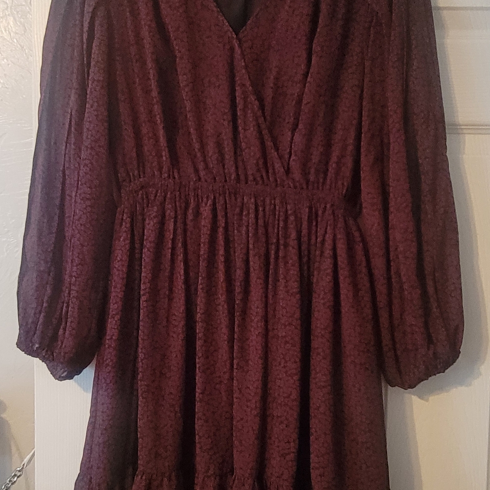 Madewell Burgundy Floral Tiered Mini Dress | Cottagecore Boho Romantic